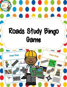 roads study bingo game for kids