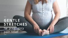 a pregnant woman is sitting in the middle of a yoga pose