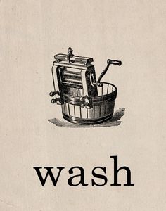 an old fashioned washing machine with the words wash on it