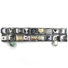 Nightlife 🍸 🎲 Pre-made Italian charm bracelet $4... - Depop Vintage Italian Charm Bracelet, Charm Bracelet Italian, Italian Charm Bracelet Charms, Italian Bracelet Charms, Italia Bracelet, 90s Rap Aesthetic Wallpaper, Rap Aesthetic Wallpaper, Back Tattoo Spine, Recipe Breakfast Casserole