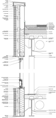 an architectural drawing shows the details of a building