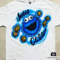 a white shirt with an image of cookie cookies on it