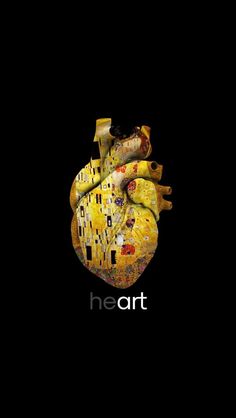 an image of the heart painted in yellow and red