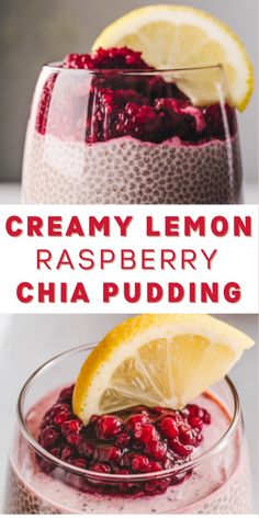 this creamy lemon raspberry chia pudding is the perfect way to start your day