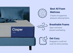 the casperer mattress is shown with instructions on how to use it