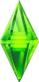 a green diamond shaped object on a white background