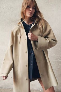 WATER RESISTANT RUBBERIZED JACKET ZW COLLECTION - Beige | ZARA United States Trench Jacket, Cardigan Sweater Dress, Shirt Blouses Tops, Leather Shirt, Blazer Vest, Zara Woman, Zara United States, Vest Dress, Zara Women