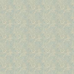 a blue and white wallpaper with flowers on it