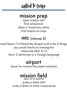 an image of the words that describe mission prep and what they mean to serve them