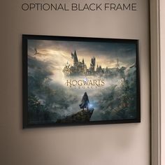 the hogwarts movie poster hangs on the wall