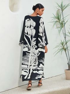 假期 V 领长袖长款连衣裙 2024 - KWD 22.99 Stretch Long Sleeve Dresses For Vacation, Stretch Long Sleeve Dress For Beach Cover-up, Stretch Long Sleeve Vacation Dress, Black Non-stretch Vacation Dresses, Stretch Maxi Dress For Beach In Fall, Black Printed Tunic Dress, Black Fall Vacation Dresses, Black Stretch Bohemian Dress, Black Long Sleeve Maxi Dress For Beach