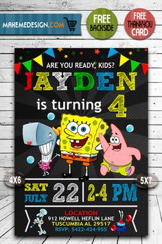 spongebob and patrick birthday party printables