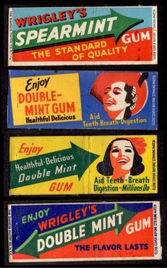 three different types of chewing gums