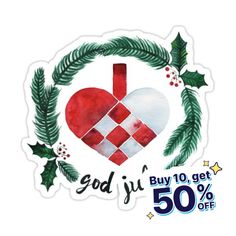 a sticker with the words god i'm u get 50 % off on it