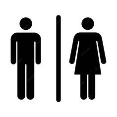 a black and white sign with a woman and man on it