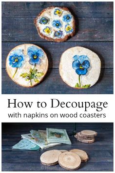 how to decoupage with napkins on wood coasters and other crafting projects