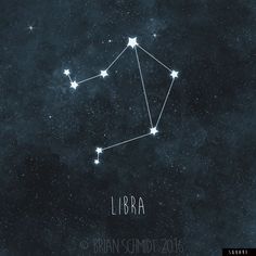 the zodiac sign libra is shown on a starry night sky with white stars