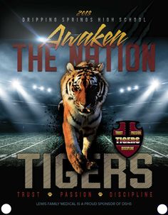 an advertisement for the tigers football team