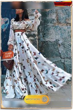 Random Butterfly Printed Off Shoulder Fashion Summer Beach Dresses Vacation Tops, Beach Dresses Summer, Off Shoulder Fashion, Indian Fashion Dresses, Loungewear Set, Beach Dresses, Butterfly Print, Printed Maxi Dress, Summer Beach