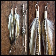 Long White Feather Earrings | Real Feather Earrings | Gold Earrings, Boho Wedding Earrings | Boho Jewellery, Boho Bridal Jewelry, Present by HeidiHaHa on Etsy Native American Jewellery, Boho Bridal Jewelry, Boho Wedding Earrings, Unique Gifts For Girls, Leather Necklaces, Earrings Real, Loom Jewelry, Feather Hair Clips