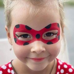 Creative Face Paint, Ladybug Face Paint, Face Paint Ideas For Kids, Paint Ideas For Kids, Easy Halloween Face Painting