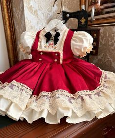 Birthday Dress Kids, Alternative Baby Clothes, Victorian Children's Clothing, Vintage Baby Dress, Kids Christmas Dress, Rococo Dress, Style Birthday, Name Embroidery, Birthday Girl Dress