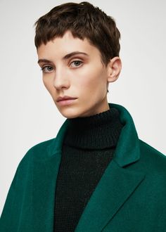 Wool handmade coat - Women | Mango USA Edgy Pixie, Trendy Haircuts, Short Pixie Cut, Pixie Cuts, Hair Envy