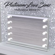 the hollywood mirror v2 is shown with its lights on