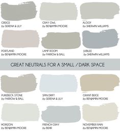 the best neutrals for a small / dark space paint color scheme in one room