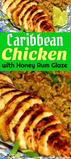 grilled chicken with honey run glaze on a plate