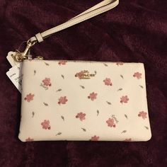 Nwt - Very Pale Pink Coach Wristlet (Actually Color Called Chalk) - Perfect Size For The Essentials - May Ship In Bubble Envelope If A Box Is Unavailable - From A Smoke And Pet Free Home Coach Pouch Clutch Gift, Coach Clutch Gift Pouch, Coach Pouch Clutch As Gift, Coach Handheld Wristlet For Daily Use, White Pouch Wristlet With Wrist Strap, White Clutch Wristlet With Wrist Strap, White Wristlet Clutch With Wrist Strap, White Coach Pouch Wristlet, Coach White Rectangular Wristlet