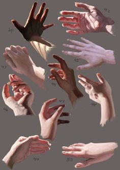 several hands are shown with different angles and sizes