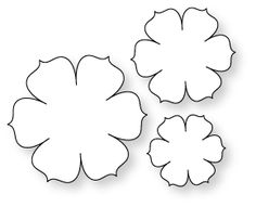 three flowers cut out from paper on a white background