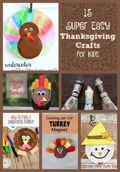 thanksgiving crafts for kids that include turkeys, turkey hats and other things to make