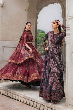 Frock: Printed Chiffon Neckline: Embroidered Organza (1 Pc)Front & Back Lace: Embroidered Organza (5.90 M) Sleeves Lace: Embroidered Organza (0.85 M) Dupatta: Embroidered Printed Chiffon (2.5 M)Dupatta lace: Embroidered Organza 4Sides(7.5 M) Anarkali Chiffon Sets For Formal Occasions, Formal Chiffon Saree Dress, Formal Georgette Dress For Transitional Season, Transitional Formal Georgette Dress, Transitional Reception Georgette Dress, Traditional Chiffon Set With Floral Embroidery, Transitional Designer Georgette Dresses, Unstitched Chiffon Anarkali Dress, Semi-stitched Chiffon Saree Dress