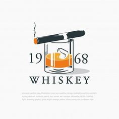 Whiskey Graphic Design, Bourbon Drawing, Alcohol Logo Design, Bar Logo Ideas, Whiskey Illustration, Whiskey Tattoo, Alcohol Logo, Liquor Logo