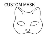 a cat's face with the words custom mask