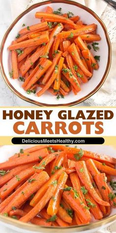 honey glazed carrots with parsley on top