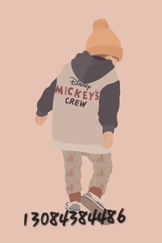 a person on a skateboard with the words mickey's crew below it