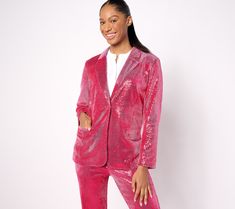 Rock this fabulous blazer when you're headed to any festive gathering or special occasion. From Isaac Mizrahi Live!TM. Holiday Festive Sequined Blazer, Holiday Festive Sequin Blazer, Fitted Winter Festive Blazer, Festive Holiday Sequin Blazer, Festive Holiday Long Sleeve Blazer, Festive Holiday Blazer With Sequins, Glamorous Fitted Festive Blazer, Glamorous Fitted Blazer For Festive Occasions, Glamorous Festive Blazer For Fall