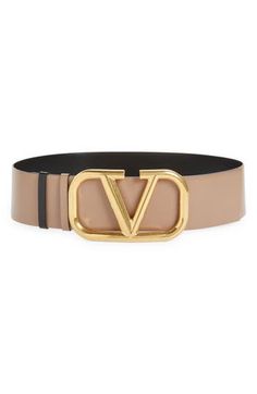 An archival VLOGO buckle boldly brands a smooth calfskin belt that reverses for double the styling options. 2 3/4" belt width; 6" x 3 1/2" buckle Leather Made in Italy Gift Kit, Diy Kits Gift, Nordstrom Store, Curator Style, Belts For Women, Valentino Garavani, Belt Buckles, Leather Belt, Calf Skin