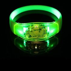 LED Flashing Green Bangle Bracelets Glow Bracelets, Red Bangles, Led Colors, Dance Floors, Disco Lights, Sound Control, Party Bars, Night Light Kids, Green Led