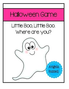 a halloween game with a ghost on it and the words'little boo, little boo where are you?