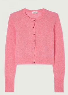 Long sleeve round collar cardigan Minimal Look, Rose Bonbon, Designer Name, Collar Cardigan, Vintage Cardigan, Pink Cardigan, Button Cardigan, Candy Pink, Clothing Size Chart