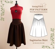 the sewing pattern for this skirt is easy to sew