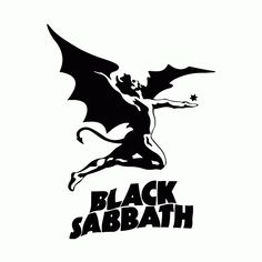 the black sabath logo is shown on a white background