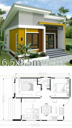 the floor plan for a small house with two bedroom and one bathroom, is shown