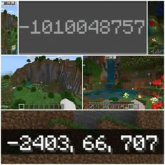 the screenshot shows several different scenes in minecraft