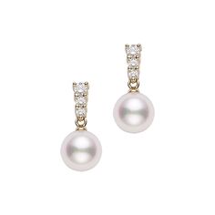 Akoya Pearl and Diamond Morning Dew Drop Earrings Mikimoto Jewelry, Morning Dew, Dew Drops, Akoya Pearls, Simple Jewelry, Women Accessories Jewelry, Pearl Jewelry, Primary Color, Color Schemes