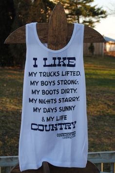 I Like Country (Ladies Fitted Tank Top) yes to all of these! summer needs to be here like yesterday! Country Girl Hair, Side Part Straight, Trucks Lifted, Country Stuff, Cute N Country